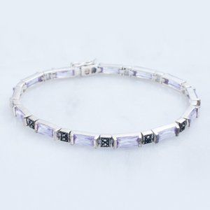 Silver and amethyst bracelet - Lot #014